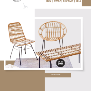 Set of Zee luxurious wicker chairs and table